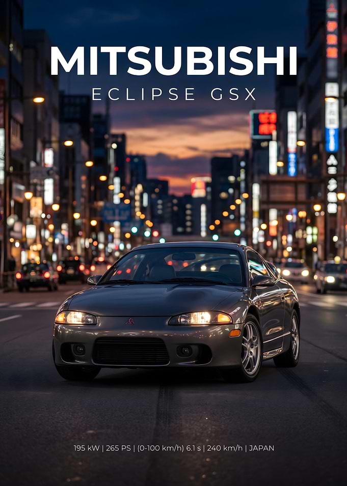 Mitsubishi Eclipse GSX Street Poster