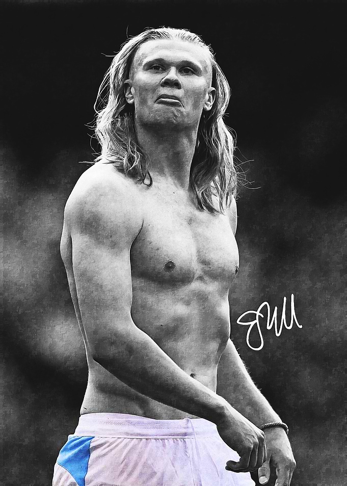 Erling Haaland Portrait Art Print
