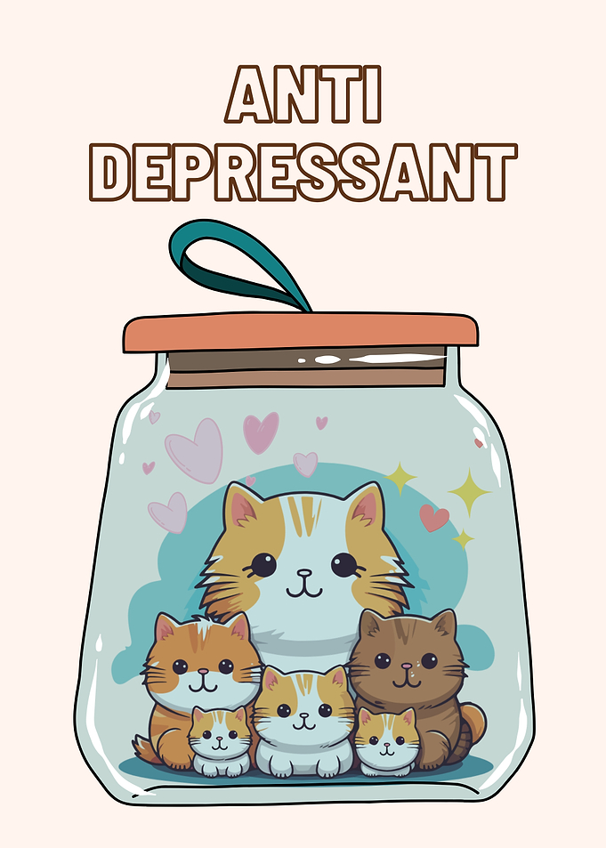 Cute Cats Anti-Depressant Jar