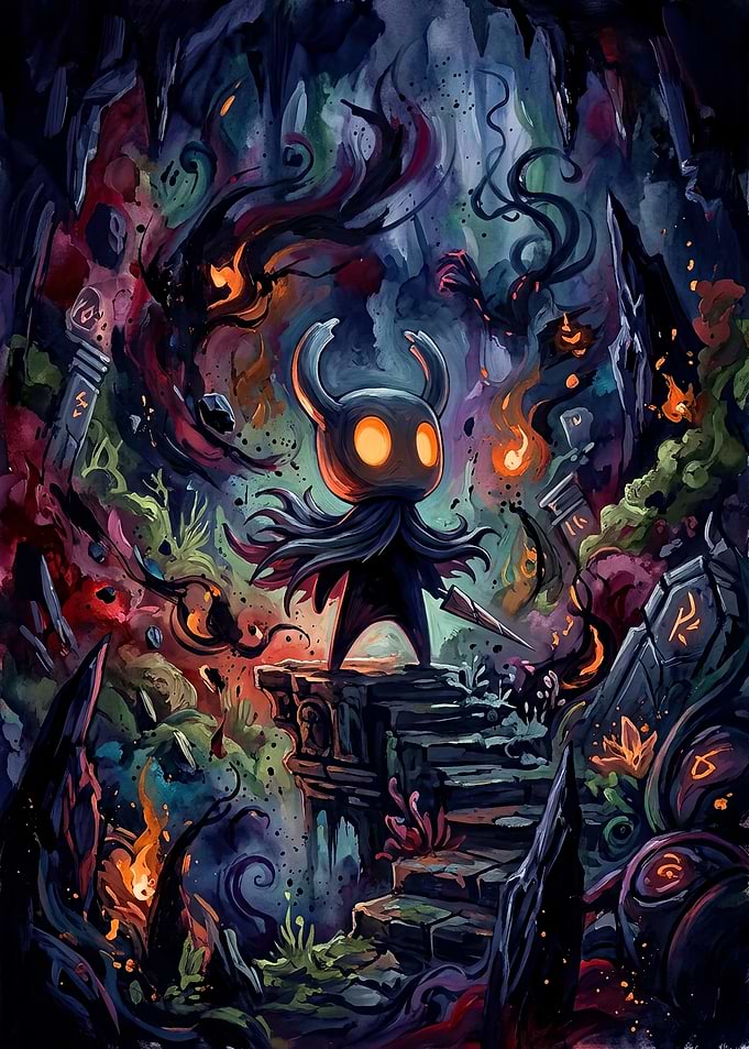 Hollow Knight Dark Fantasy Illustration