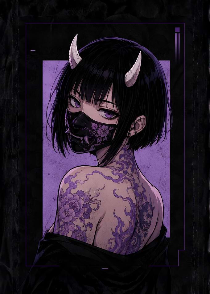 Anime Oni Mask Tattoo