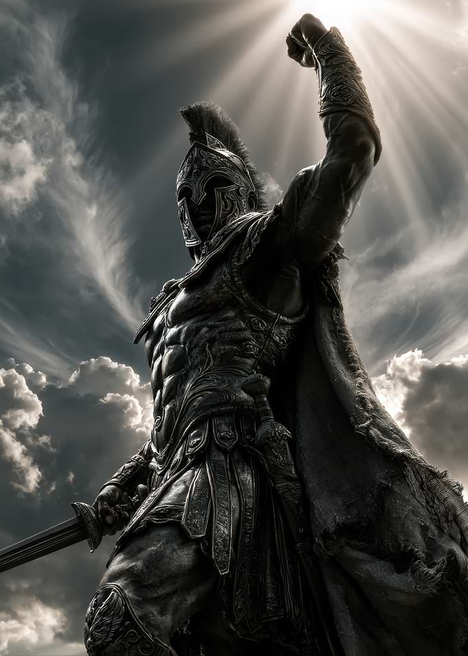 Triumphant Spartan Warrior Statue