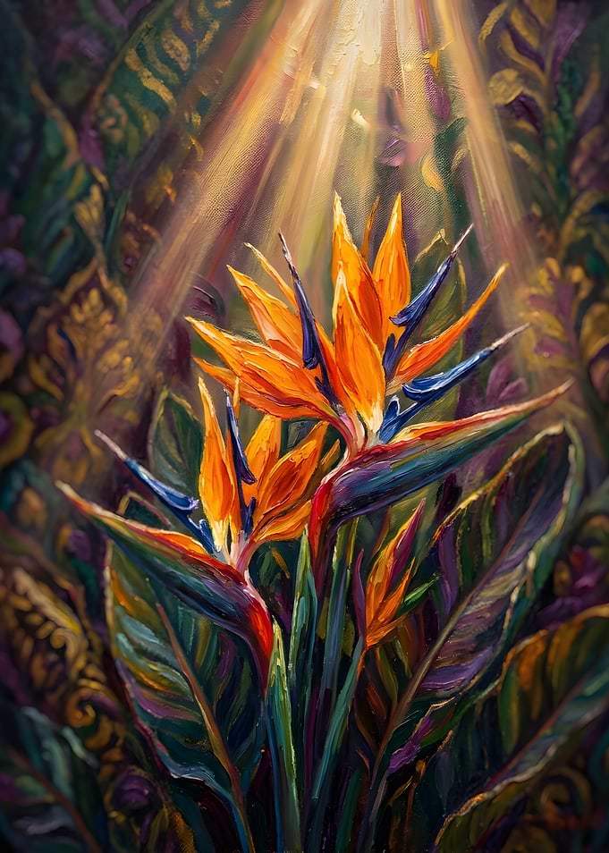 Oil Painting of Bird of Paradise