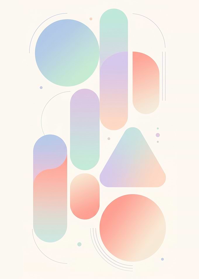 Pastel Geometric Abstract Composition