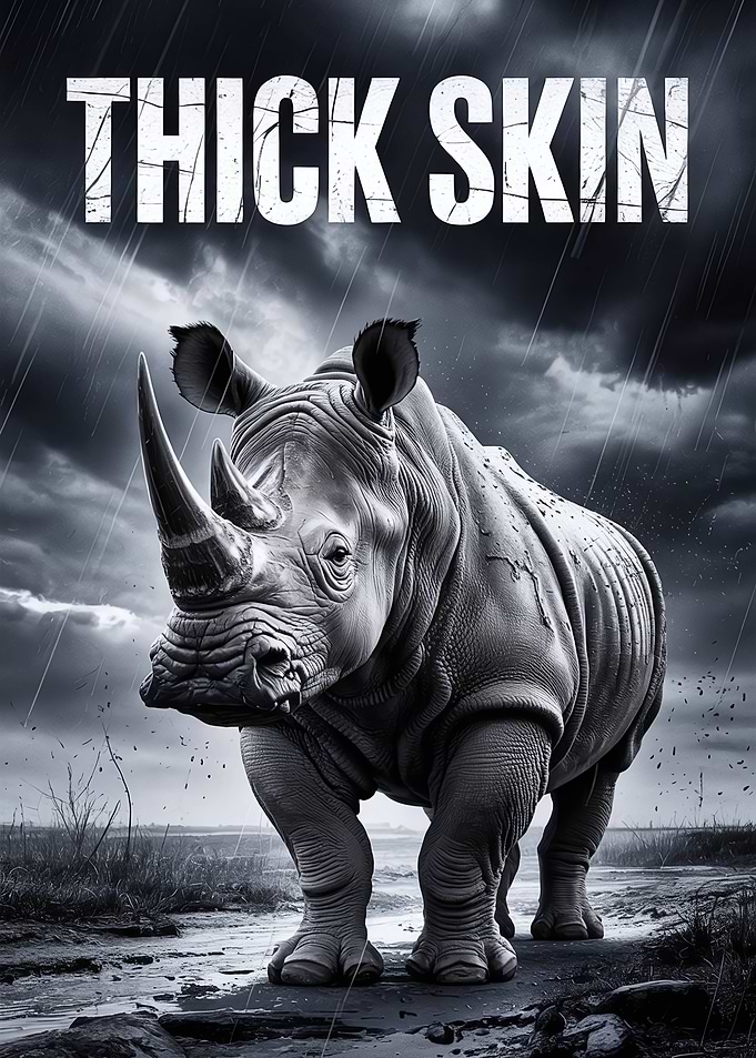 Thick Skin Rhino Poster