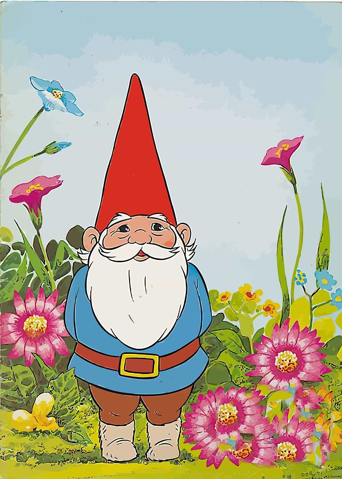 Vintage Garden Gnome Illustration