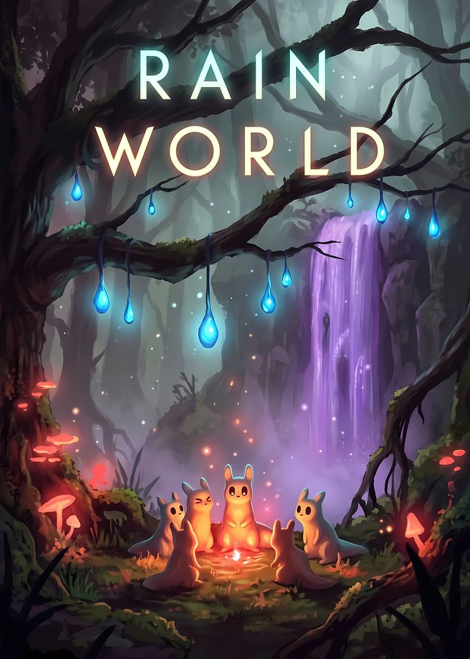 Rain World Slugcat Campfire Scene