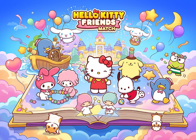 Hello Kitty Friends Match Game Art