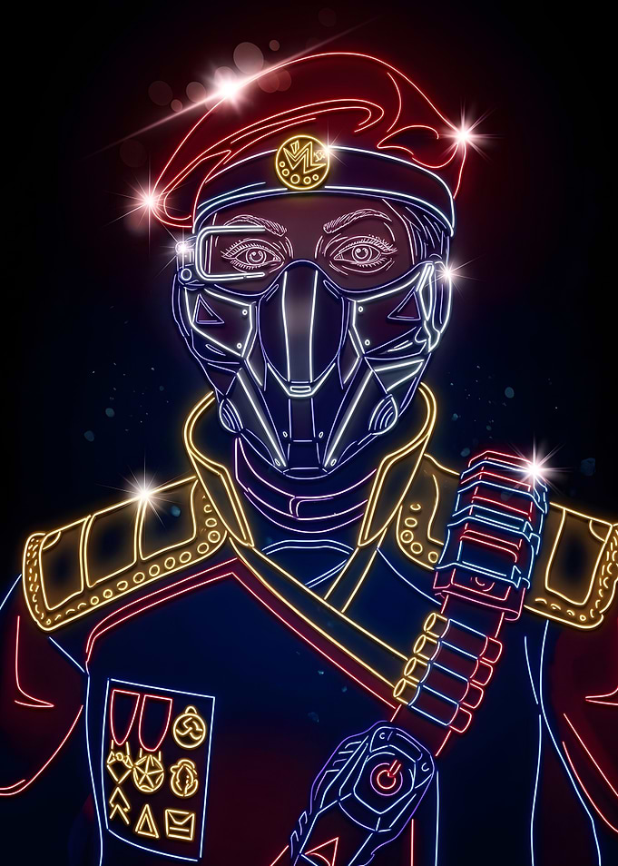 Neon Tempest Rising Soldier Portrait