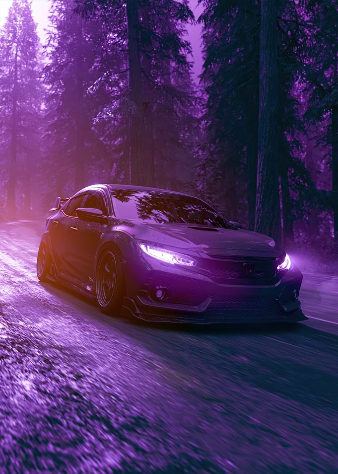 Purple Neon Honda Civic Type R