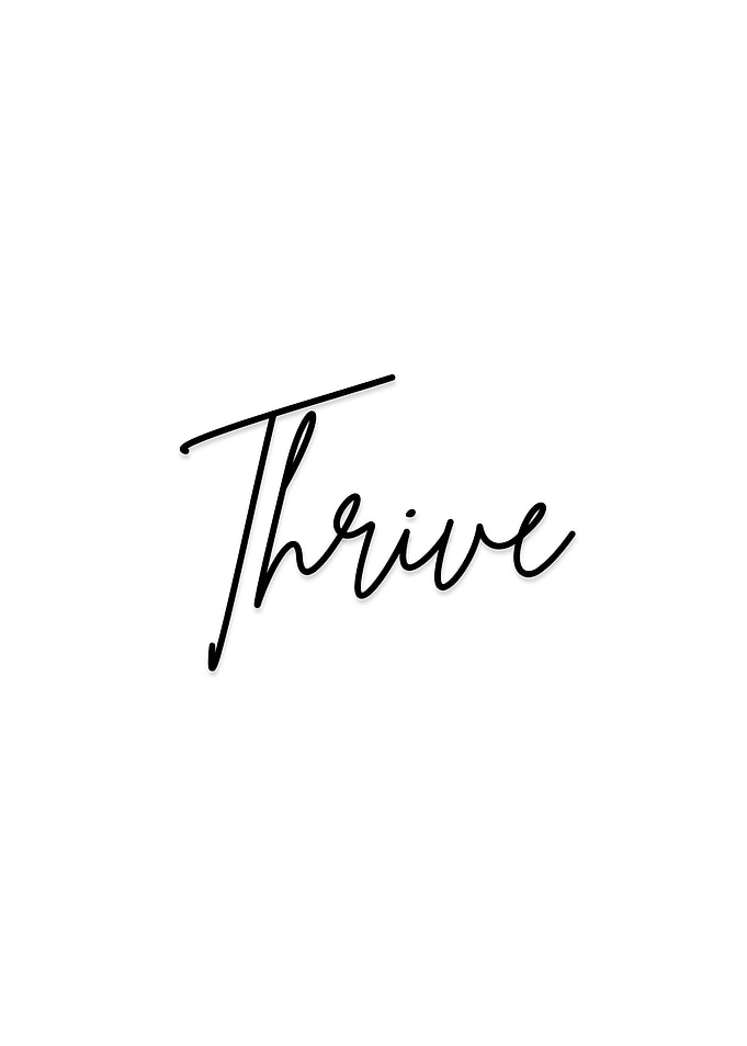 Minimalist Thrive Typography Wall Art