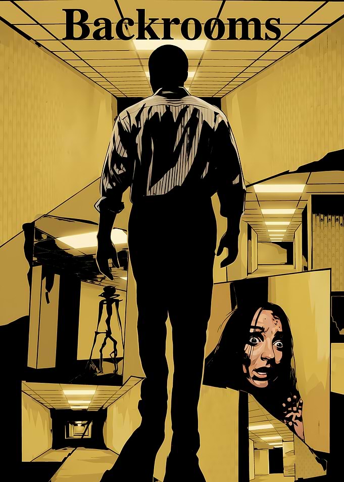 Backrooms Horror Concept Art Poster