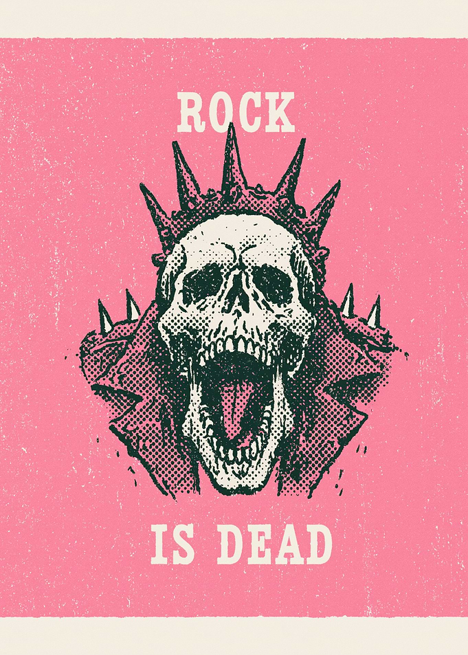 Rock Is Dead Skull Poster