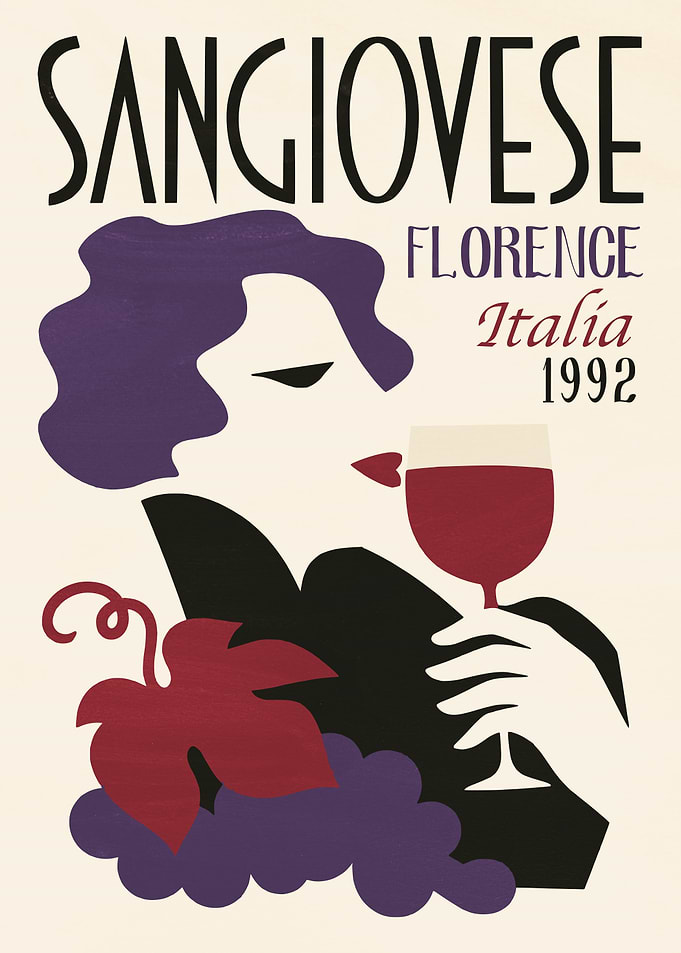 Vintage Sangiovese Wine Poster
