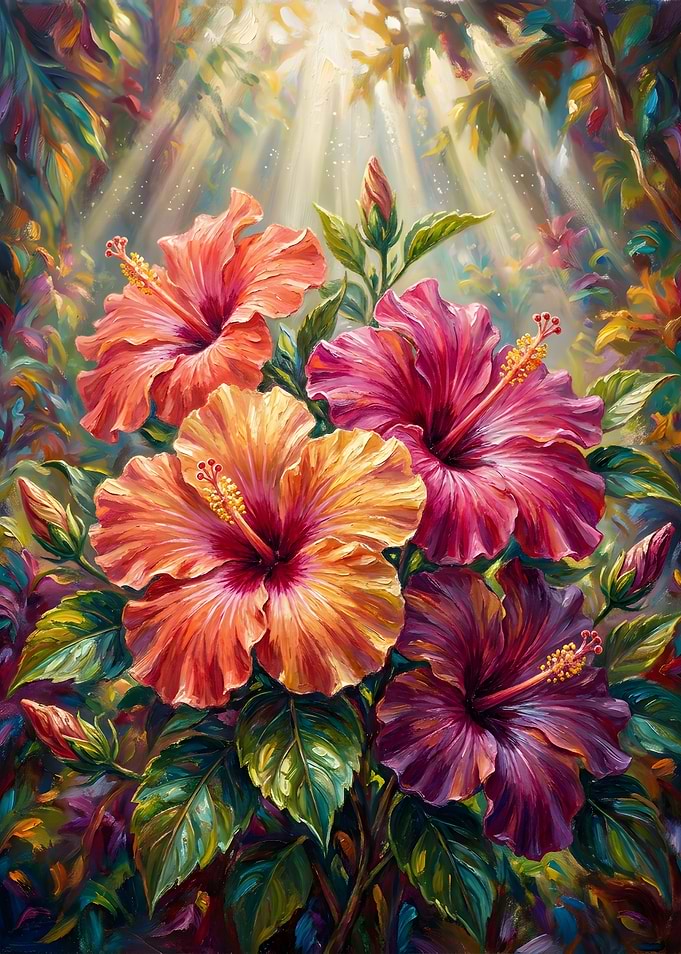Vibrant Tropical Hibiscus Flower Bouquet