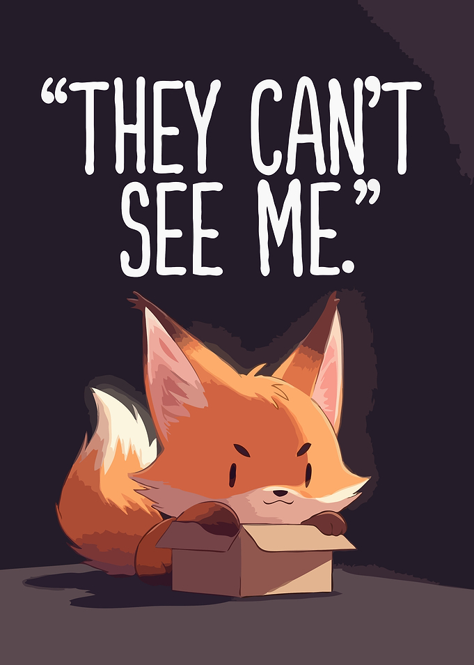 Cute Fox Hiding in a Box