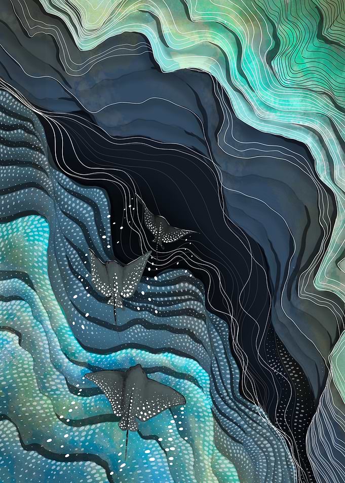 Abstract Stingrays in Flowing Waters