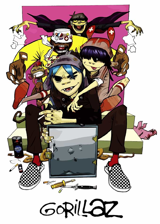 Gorillaz Band Members Illustration