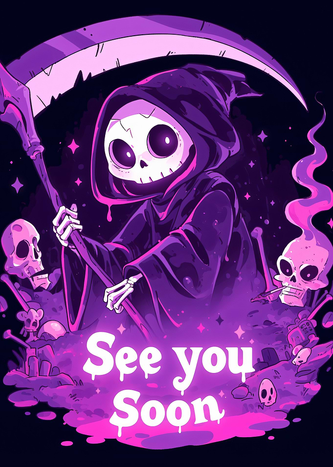 Cute Grim Reaper See You Soon