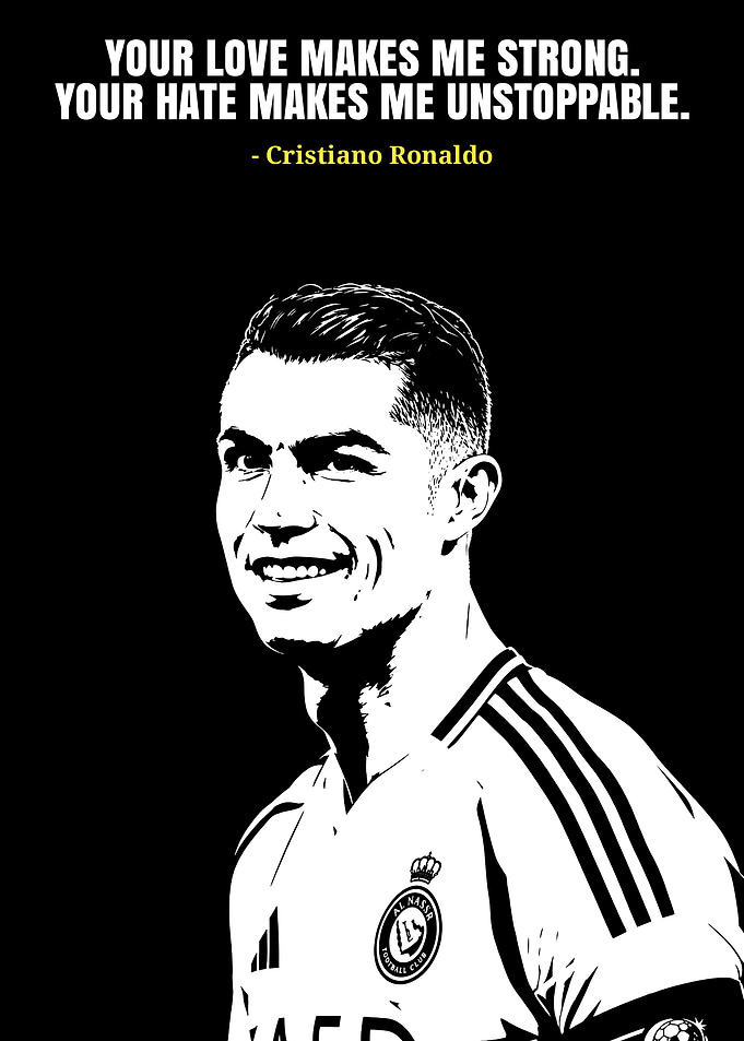 Cristiano Ronaldo Inspirational Quote Poster