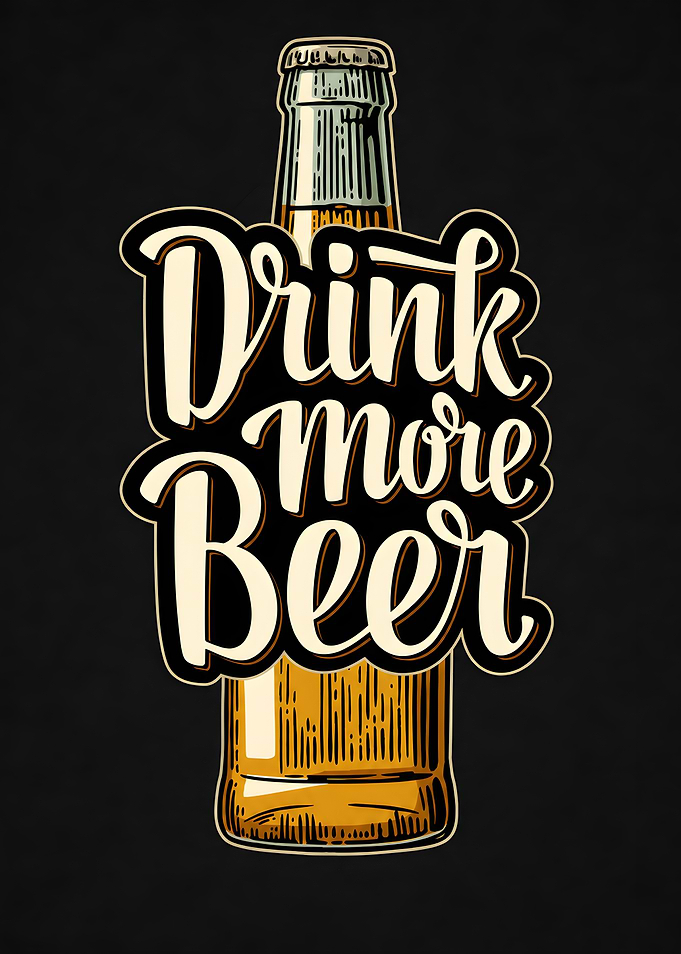 Drink More Beer Typography Poster