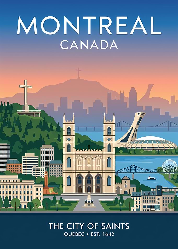 Montreal Canada Travel Poster