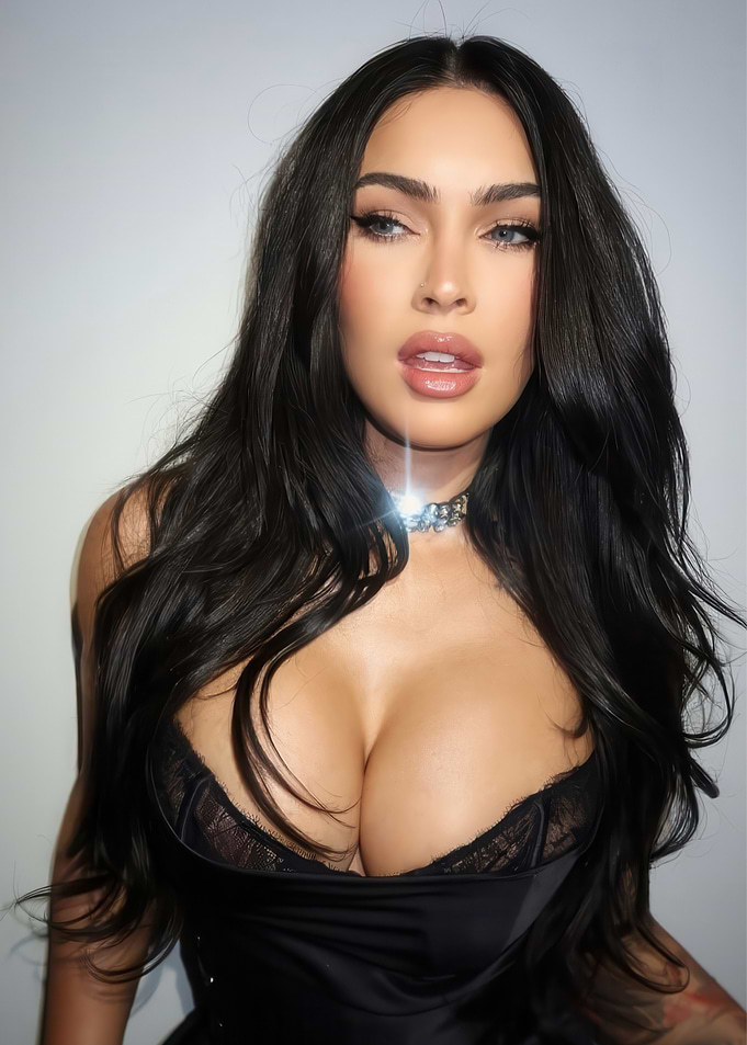 Megan Fox Portrait in Black Corset