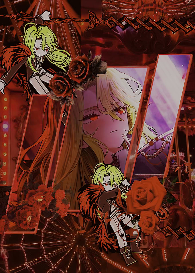 Anime Aesthetic Collage with Red Roses