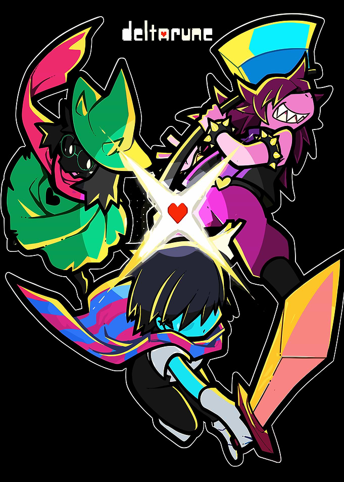 Deltarune Main Trio Action Illustration
