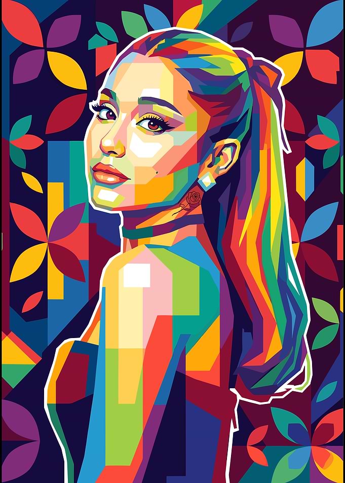 Ariana Grande WPAP Pop Art Portrait