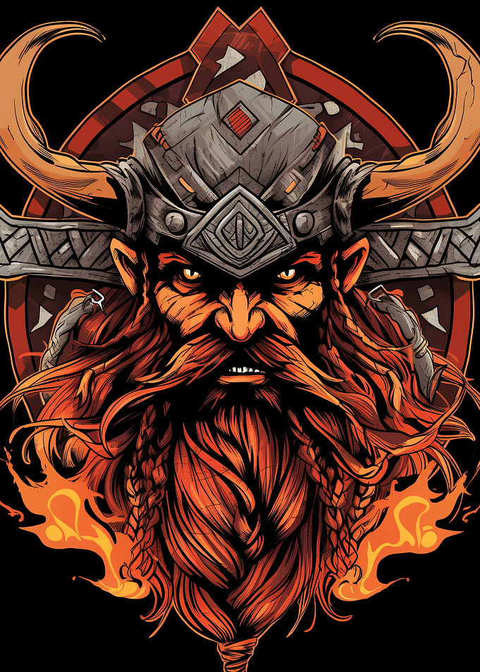 Fierce Viking Warrior Portrait