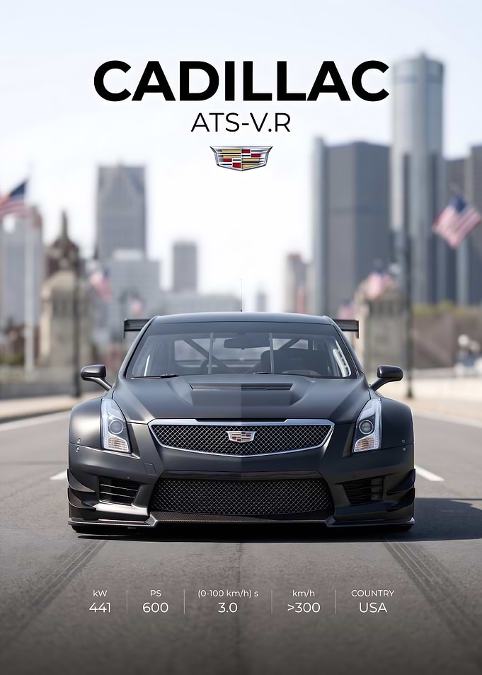 Cadillac ATS-V.R Race Car Poster