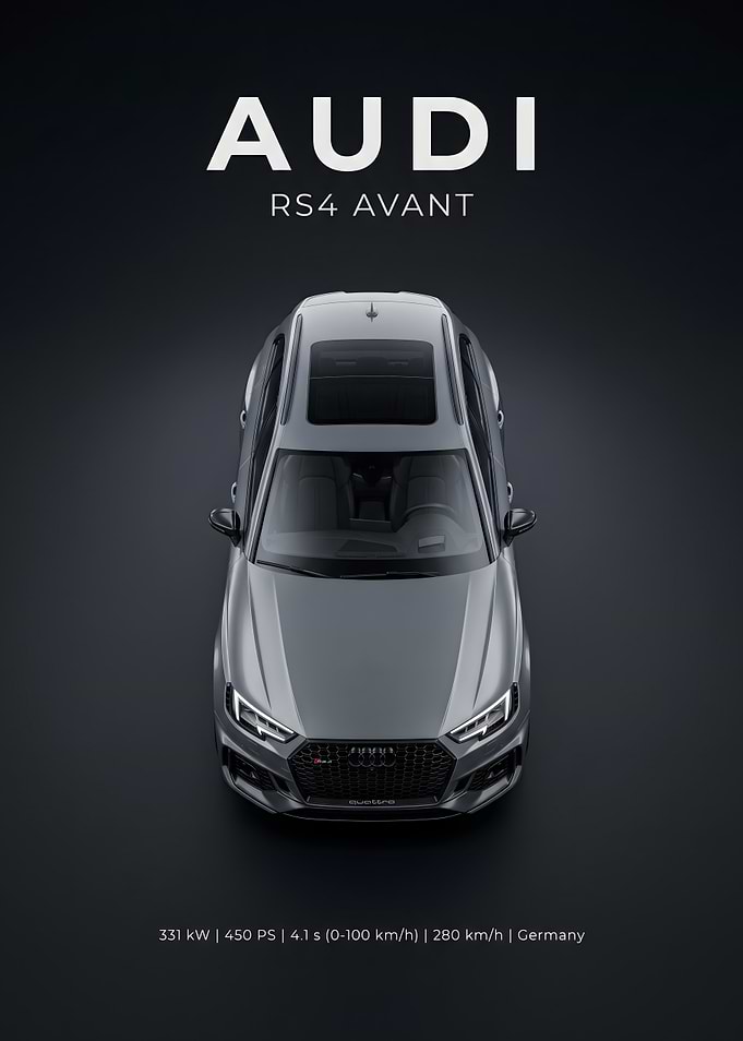 Audi RS4 Avant Minimalist Poster