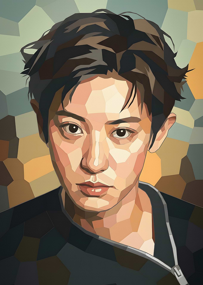 Low Poly Portrait of Chanyeol
