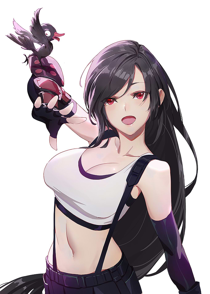 Tifa Lockhart with a small bird