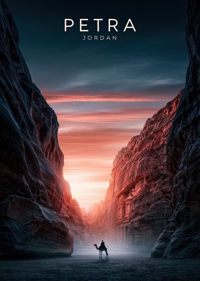Petra Jordan Travel Poster