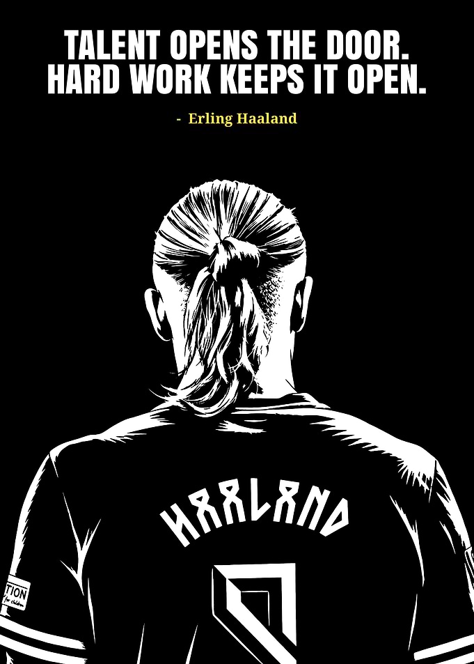 Erling Haaland Inspirational Sports Poster