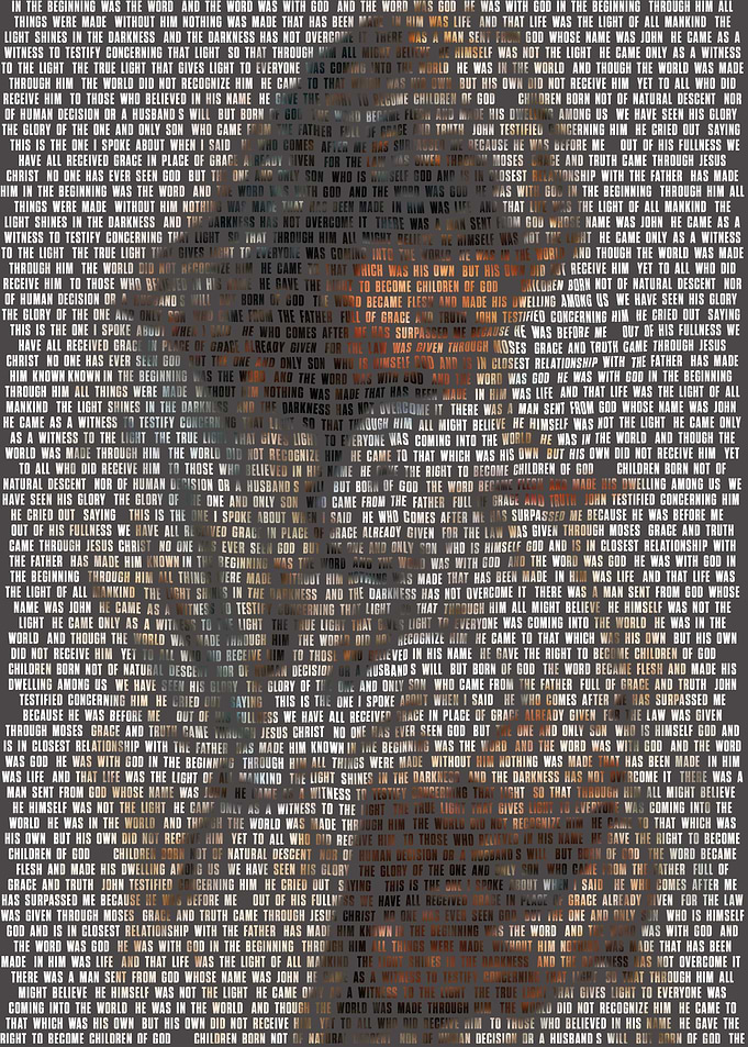 Jesus Christ Face Bible Verse Typographic Art
