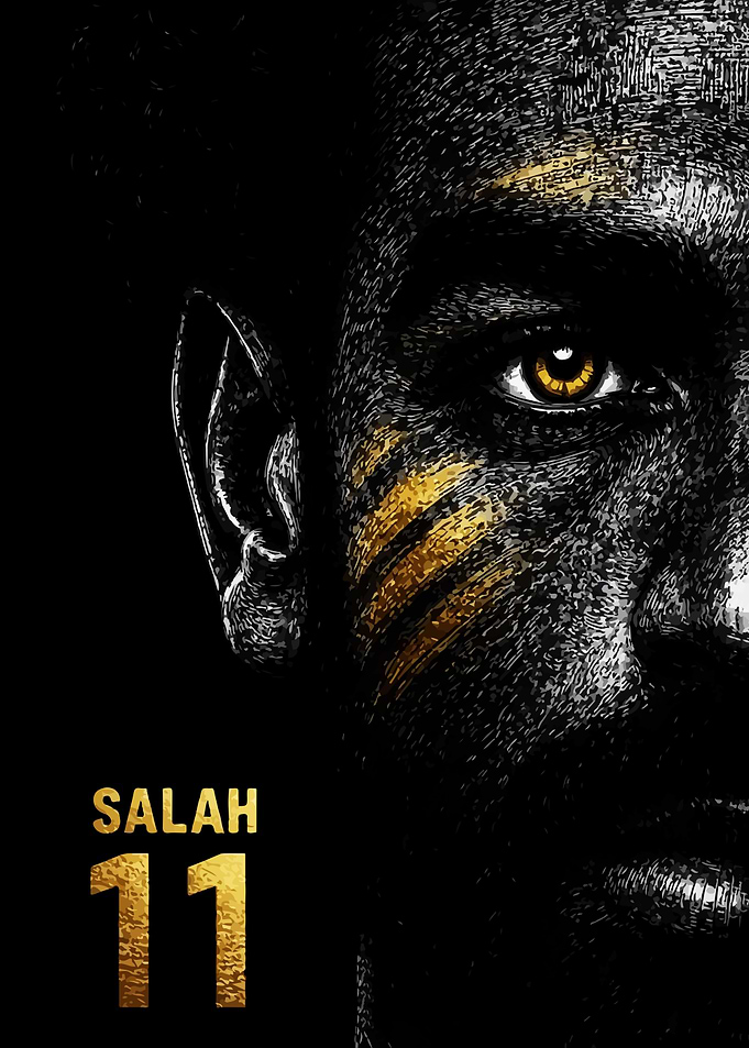 Mohamed Salah Golden Portrait Poster