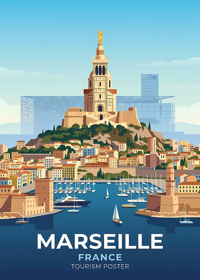 Marseille France Travel Tourism Poster