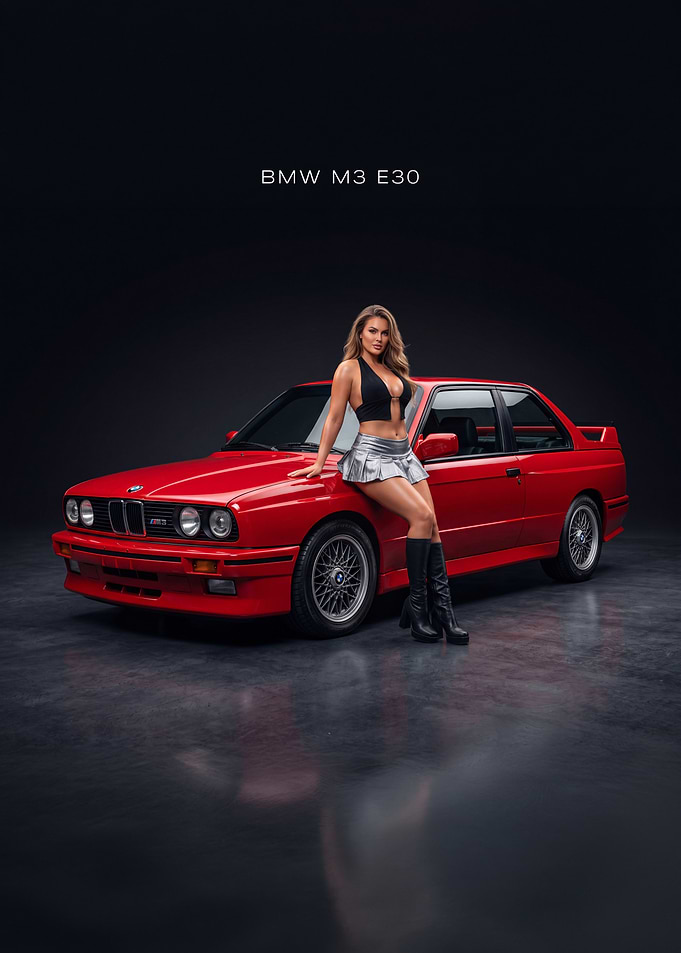 BMW M3 E30 Car Poster