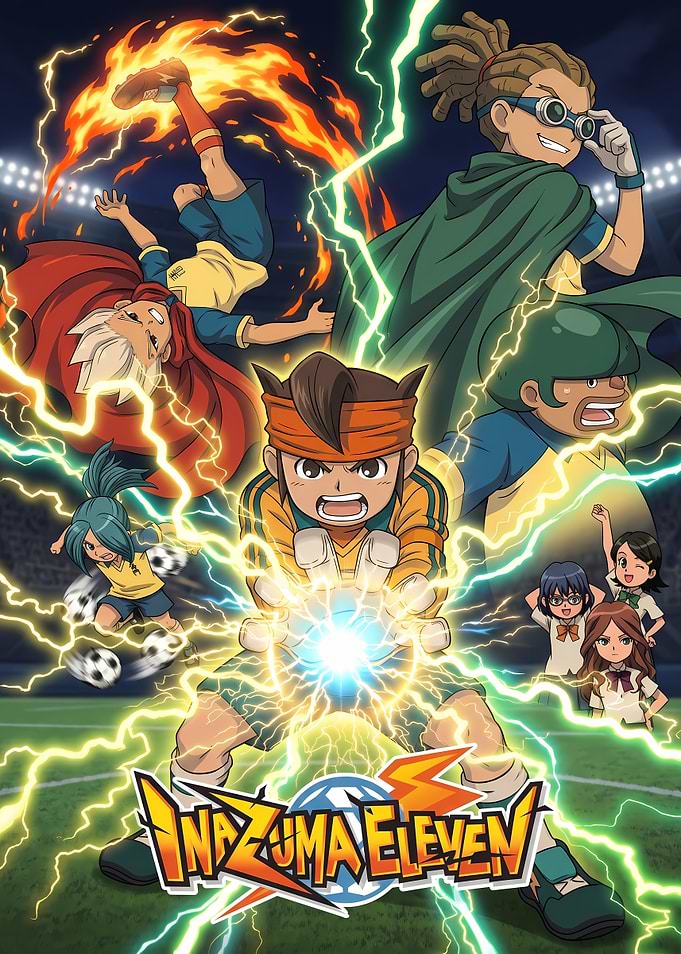 Inazuma Eleven Anime Soccer Action Poster