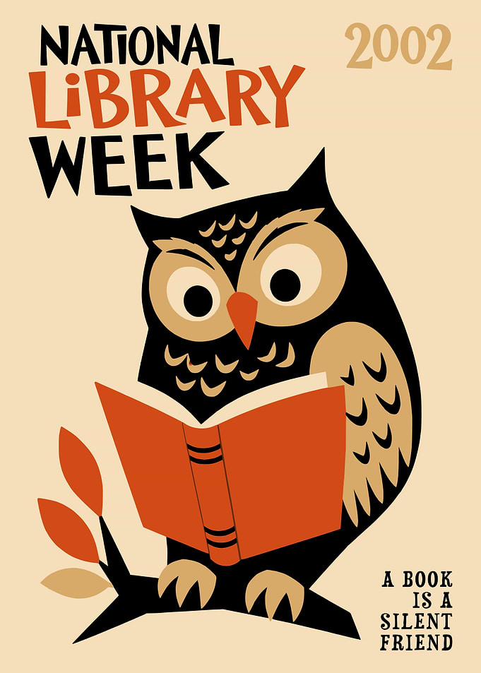 National Library Week 2002 Owl Poster