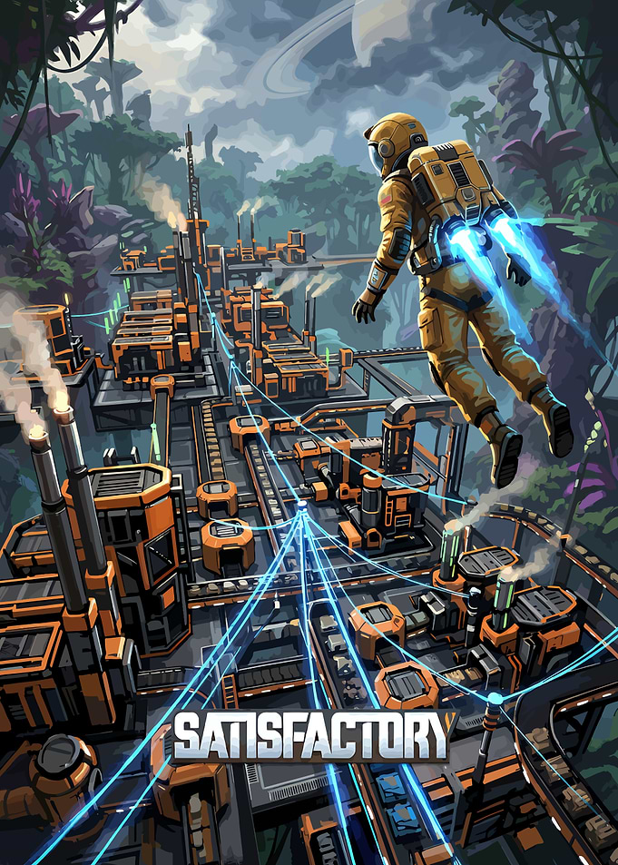 Satisfactory Game Industrial Factory Poster