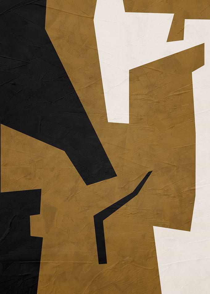 Abstract Geometric Gold Black White Art