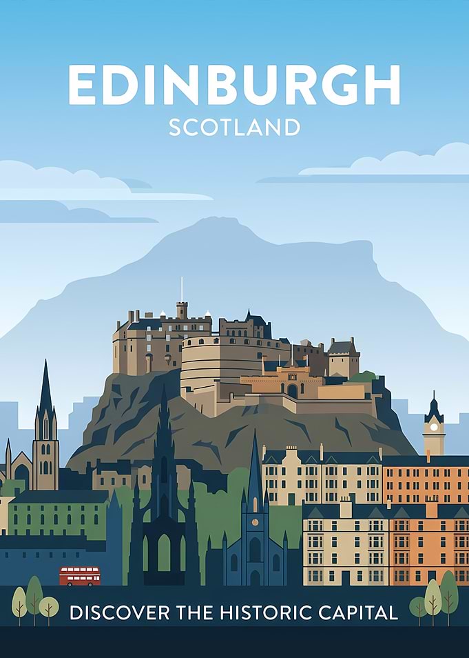 Edinburgh Scotland Travel Poster