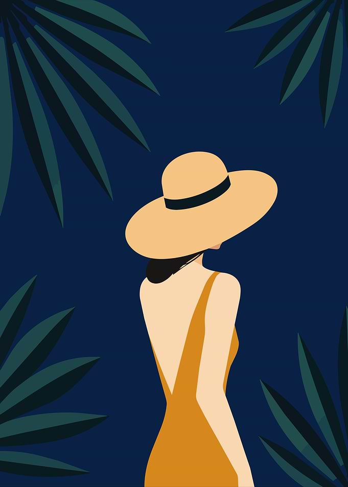 Minimalist Woman in Summer Hat