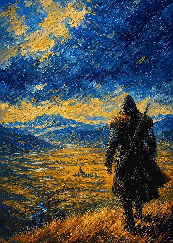 Lone Warrior Overlooking Golden Valley
