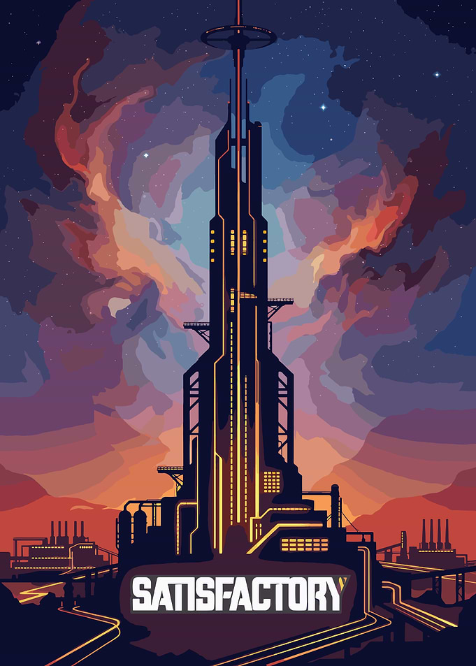 Satisfactory Game Space Elevator Poster