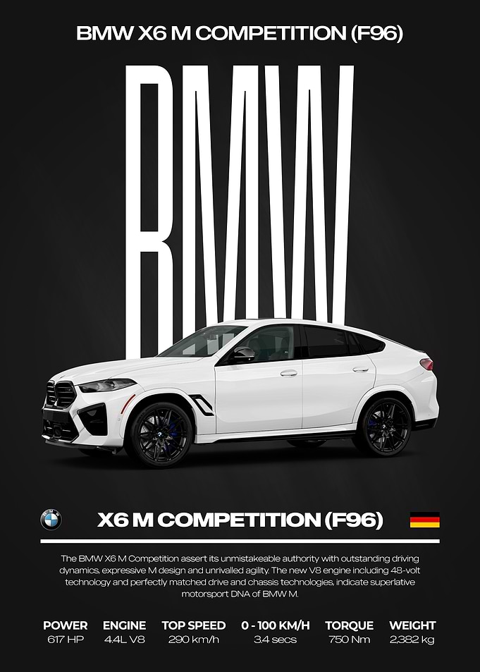 BMW X6 M Competition F96 Poster